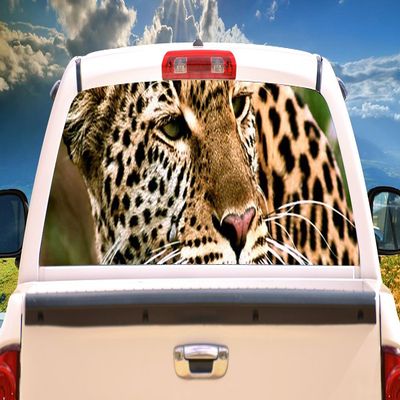 SignMission Leopard Rear Window Graphic Decal Tint Film Truck View Thru Vinyl