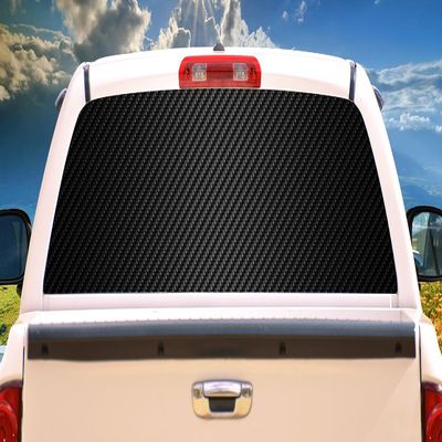 SignMission Carbon Fiber Rear Window Graphic Truck View Thru Vinyl Decal Back