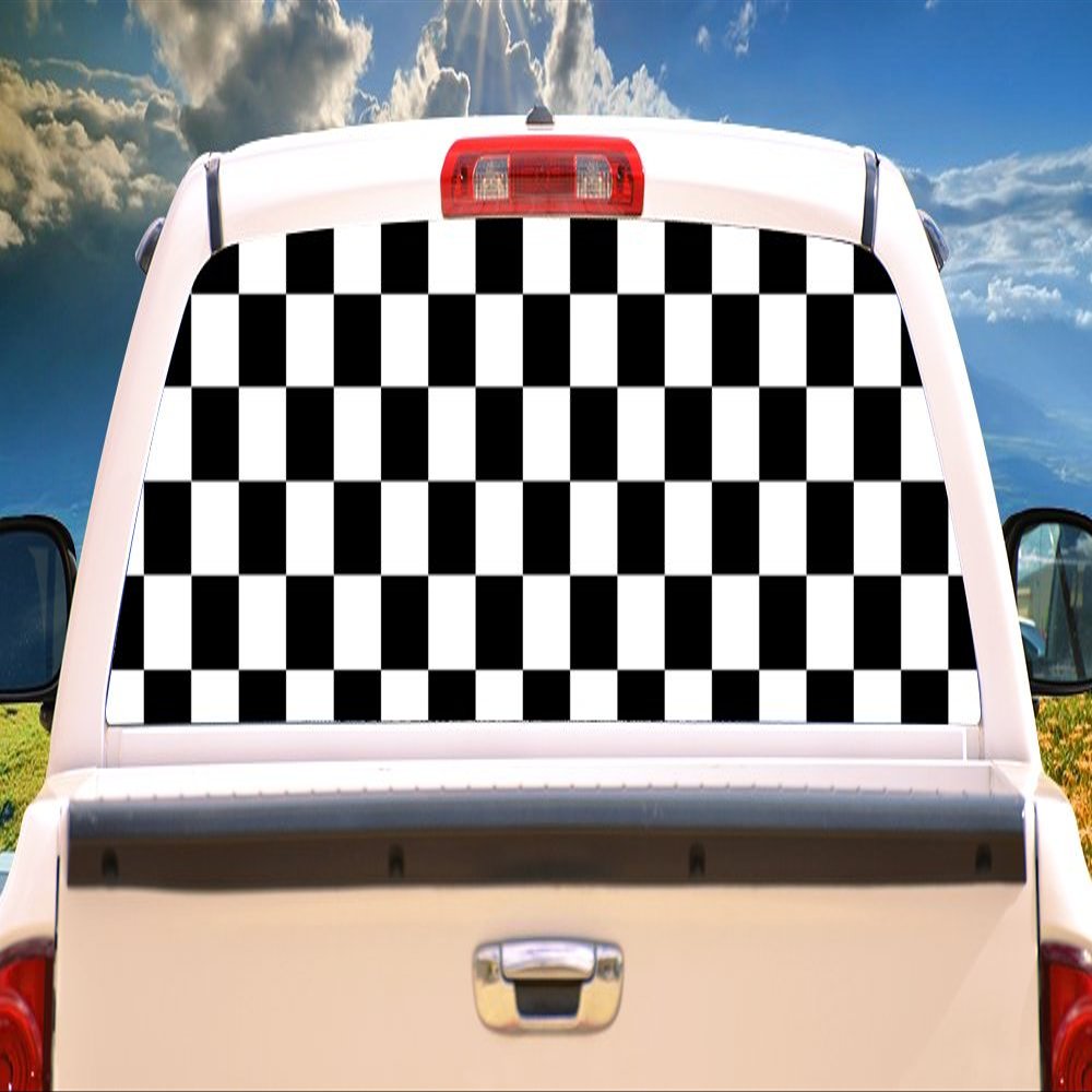 SignMission Check Rear Window Graphic Truck View Thru Vinyl Decal Back
