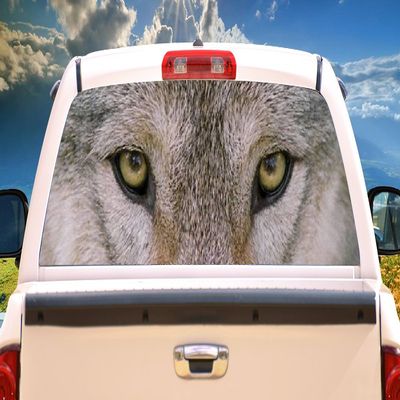 SignMission Wolf Eyes Rear Window Graphic p/u Truck Film View Thru Vinyl