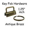 10 Key Fob Hardware with Key Rings Sets - 1" or 1.25" - Antique Brass (1.25") view 2