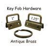 10 Key Fob Hardware with Key Rings Sets - 1" or 1.25" - Antique Brass (1.25") view 3