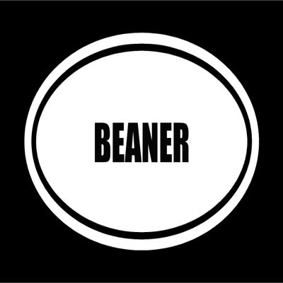 6" die Cut White Vinyl BEANER Name Oval Euro Style Decal Sticker