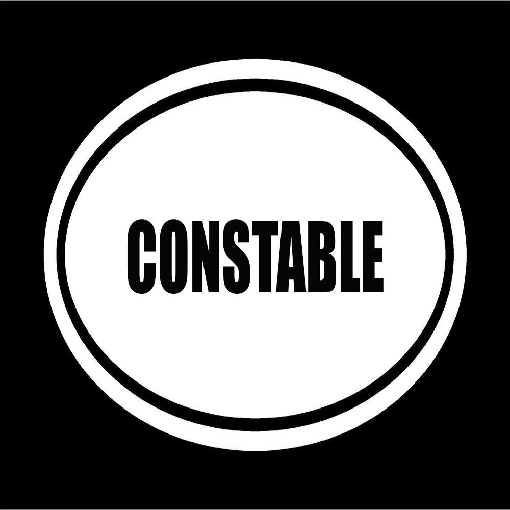 6" die Cut White Vinyl Constable Name Oval Euro Style Decal Sticker