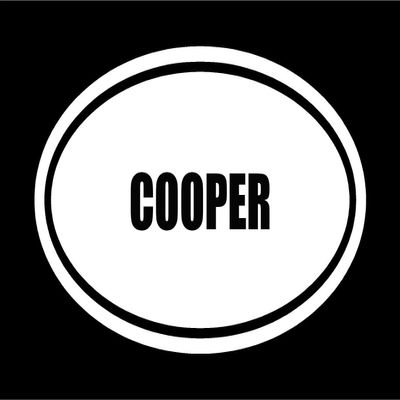 6" die Cut White Vinyl Cooper Name Oval Euro Style Decal Sticker
