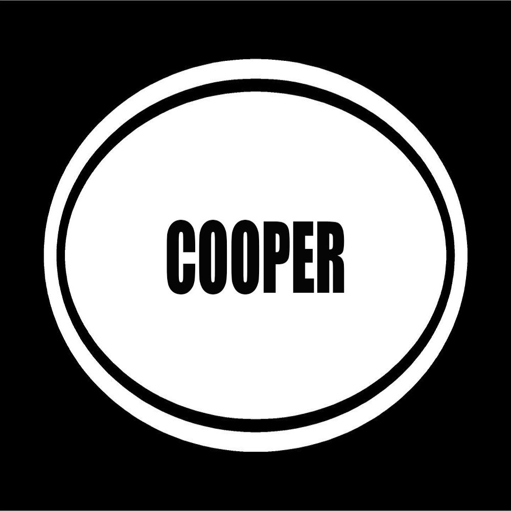 6" die Cut White Vinyl Cooper Name Oval Euro Style Decal Sticker