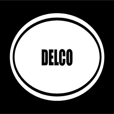 6" die Cut White Vinyl DELCO Name Oval Euro Style Decal Sticker
