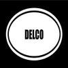 6" die Cut White Vinyl DELCO Name Oval Euro Style Decal Sticker view 1