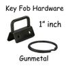 10 Key Fob Hardware with Key Rings Sets - 1" or 1.25" - Gunmetal (1") view 2