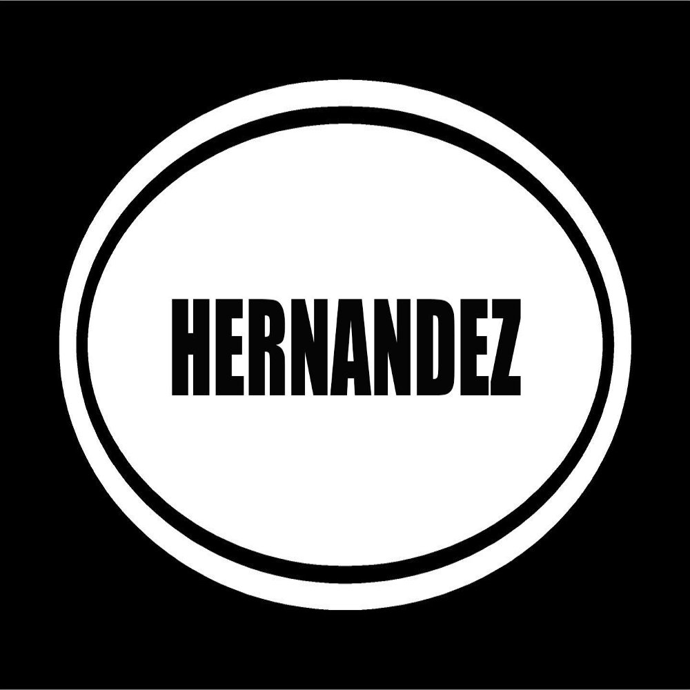6" die Cut White Vinyl Hernandez Name Oval Euro Style Vinyl Decal Sticker