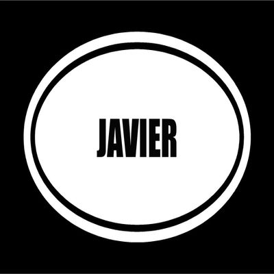 6" die Cut White Vinyl Javier Name Oval Euro Style Vinyl Decal Sticker