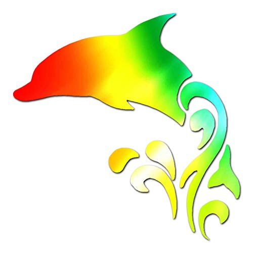 Tribal Dolphin - Vinyl Decal Sticker - 12" x 12" - Tie Dye