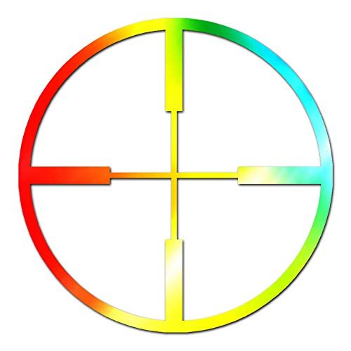 Decorative Decal - Crosshair Target 3.75" x 3.75" - Tie Dye - Vinyl Sticker