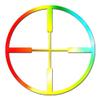 Decorative Decal - Crosshair Target 3.75" x 3.75" - Tie Dye - Vinyl Sticker view 1