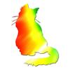 Fluffy Cat Kitten - Vinyl Decal Sticker - 3.75" x 5" - Tie Dye view 1