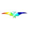Dinosaur Pterodactyl - Vinyl Decal Sticker - 12" x 3" - Tie Dye view 1