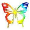 Decorative Decal - Butterfly Monarch 4" x 3.75" - Tie Dye - Vinyl Sticker view 1