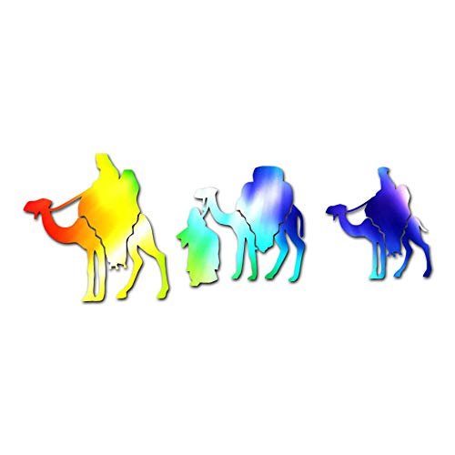 Three Wise Men Camel - Vinyl Decal Sticker - 9" x 3.25" - Tie Dye