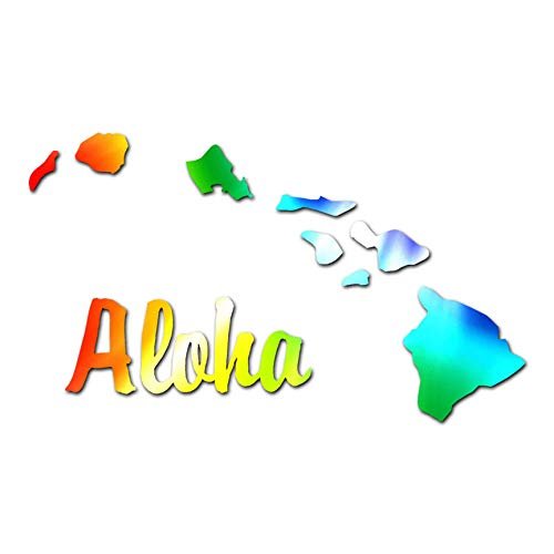 Aloha Hawaiian Island - Vinyl Decal Sticker - 6.45" x 3.75" - Tie Dye