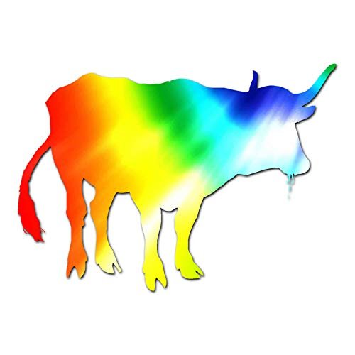 Water Buffalo Bison - Vinyl Decal Sticker - 5.25" x 3.75" - Tie Dye