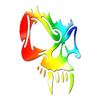 Tribal Vampire Skull - Vinyl Decal Sticker - 3.75" x 5.5" - Tie Dye view 1