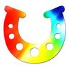 Lucky Horse Shoe Horseshoe - Vinyl Decal Sticker - 4" x 3.75" - Tie Dye view 1