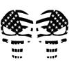 Waving Flag Skull Decal Pair Set Matte Black Universal Fit 8" Tall Fits: Wrangler JK TJ JL view 1