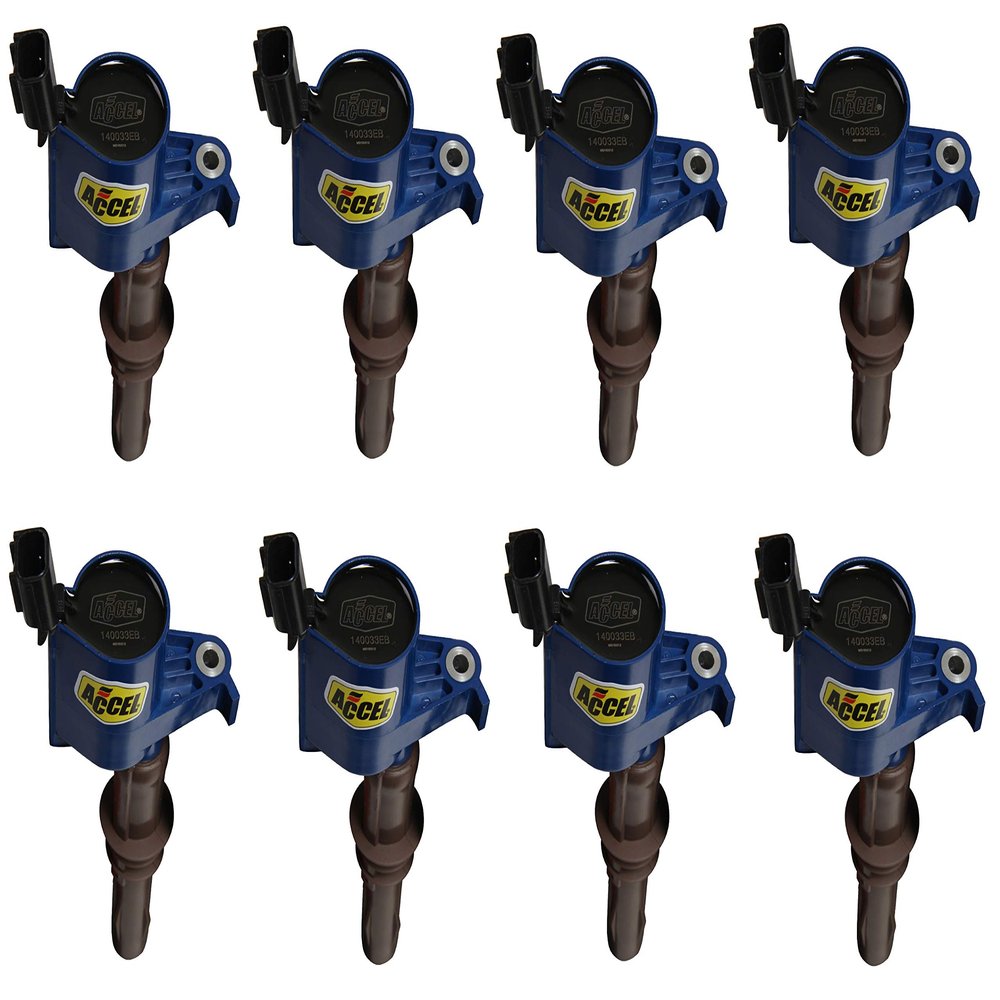 ACCEL 140033EB-8 SuperCoil Ignition Coil - Blue, 8-Pack