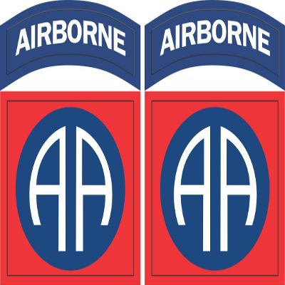 Army 82nd Airborne Division Patch 2 Pack of 3.8 Decals