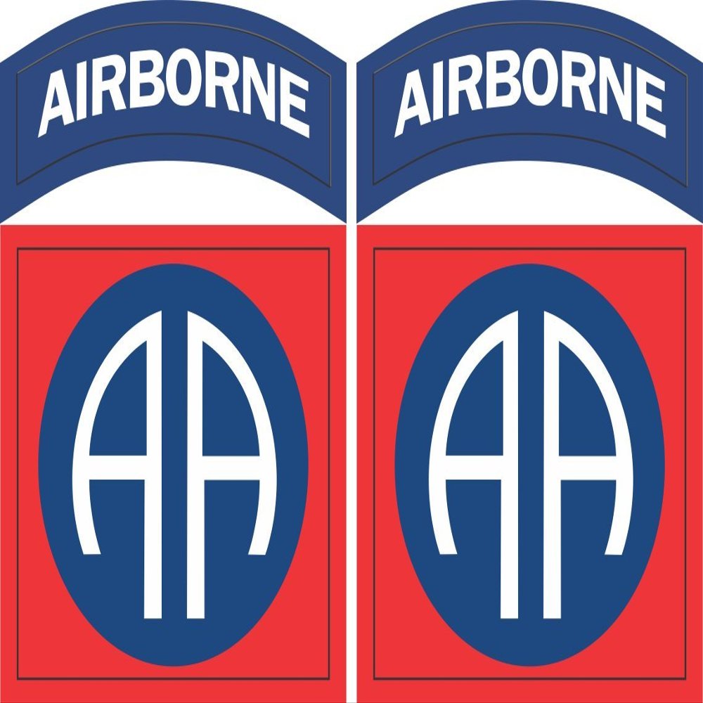 Army 82nd Airborne Division Patch 2 Pack of 3.8 Decals