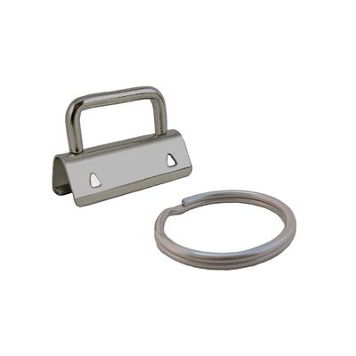 I Craft for Less 10 Key Fob Hardware with Key Rings Sets - 1" or 1.25" - Nickel (1.25")