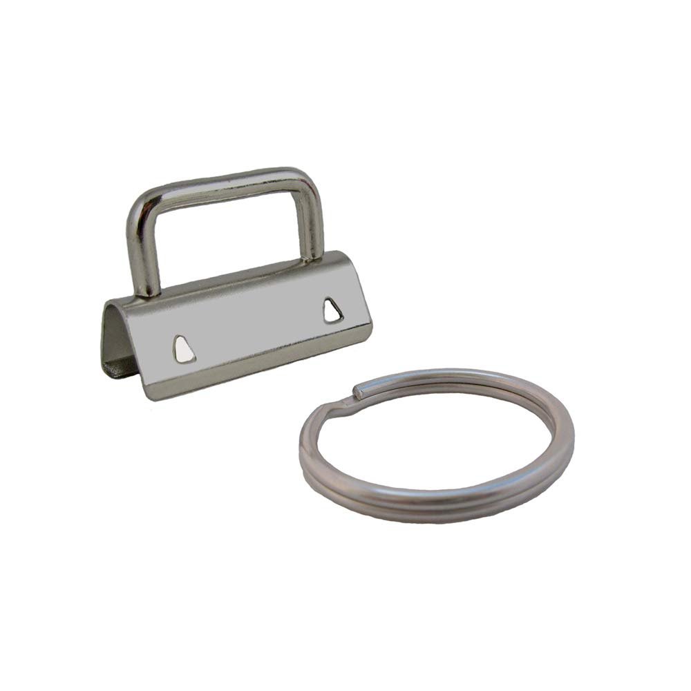 I Craft for Less 10 Key Fob Hardware with Key Rings Sets - 1" or 1.25" - Nickel (1.25")