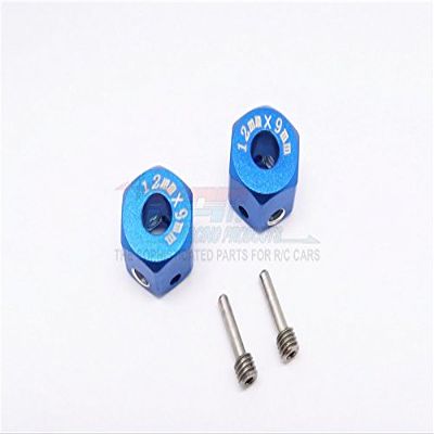 Aluminum Universal Hex Adapter 12mmX9mm - 2Pcs Set Blue
