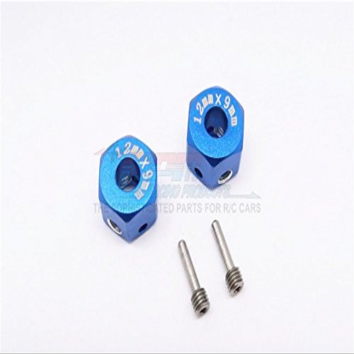 Aluminum Universal Hex Adapter 12mmX9mm - 2Pcs Set Blue