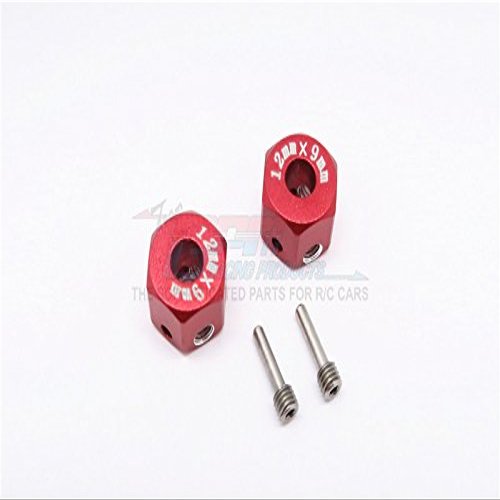 Aluminum Universal Hex Adapter 12mmX9mm - 2Pcs Set Red