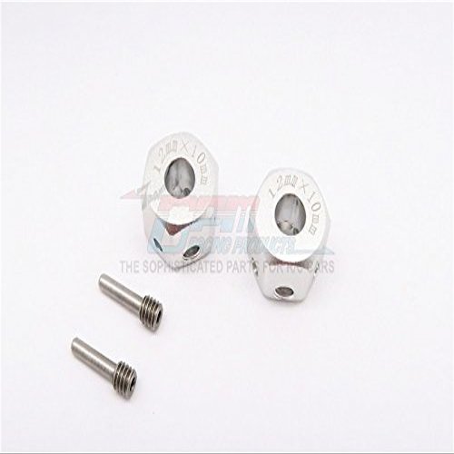 GPM Aluminum Universal Hex Adapter 12mmX10mm - 2Pcs Set Silver