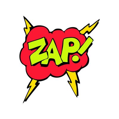 Applicable Pun Zap! Red Comic Book Style Lightning Cloud - Vinyl Decal for Outdoor Use on Cars, ATV, Boats, Windows and More - Color 12 inch