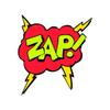 Applicable Pun Zap! Red Comic Book Style Lightning Cloud - Vinyl Decal for Outdoor Use on Cars, ATV, Boats, Windows and More - Color 12 inch view 1