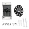 CSF Radiator, 10.5 in W x 14.5 in H x 5.625 in D, Single Pass, Top Center Inlet, Top Center Outlet, Fan/Shroud Included, Aluminum, Polished, Universal, Each view 1