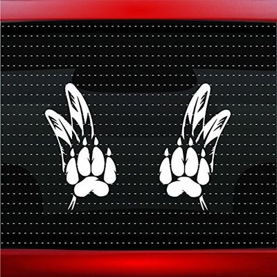 Wolf Paw #3 Pair Indian Native American Car Sticker Truck Window Vinyl Decal Color: Forrest Green