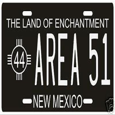 Area 51 Nuclear Testing Range Alien UFO New Mexico 1944 License Plate