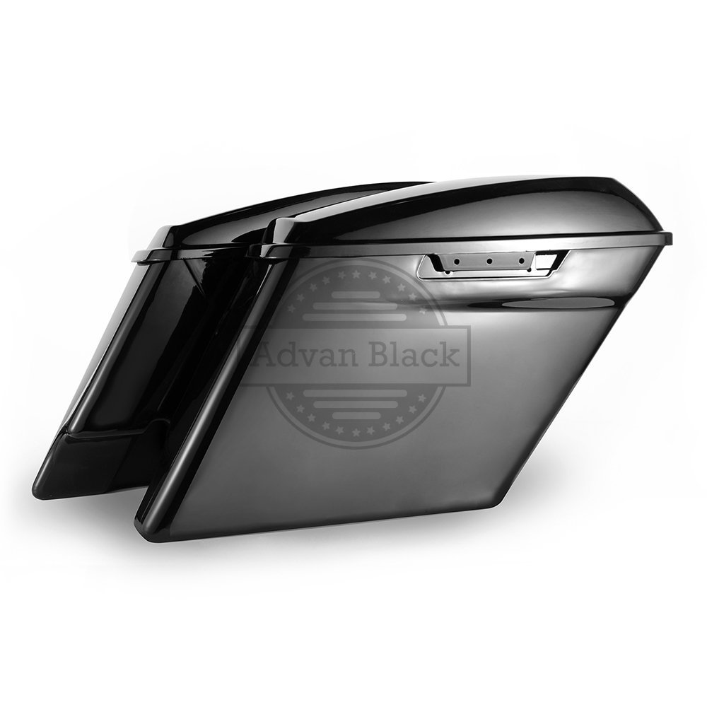 Moto Onfire US Stock Unpainted Extended Saddlebags, 4 1/2 inch Stretched Bags with Lids Fit for Harley Touring Road Glide, Street Glide, Road King, 2014 2015 2016 2017 2018 2019 2020