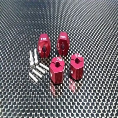 GPM For HPI Bullet 3.0 Nitro & Bullet Flux Upgrade Parts Aluminum Hex Adapter 12mm Diameter With 9mm Thickness - 4 Pcs Set Red
