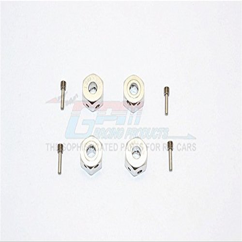 Aluminum Universal Hex Adapter 12mmx8mm - 4Pcs Set Silver