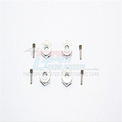 Aluminum Universal Hex Adapter 12mmx9mm - 4Pcs Set Silver