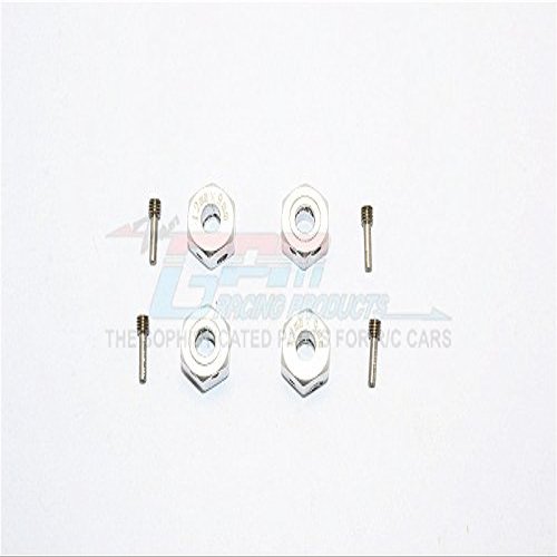 Aluminum Universal Hex Adapter 12mmx9mm - 4Pcs Set Silver