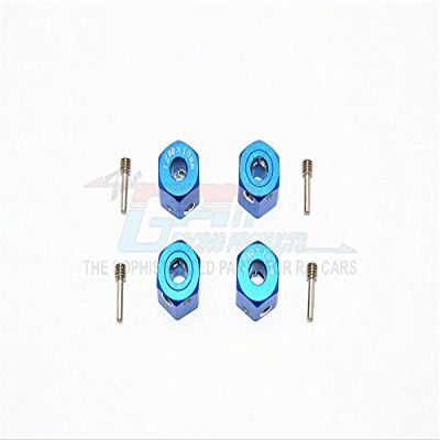 Aluminum Universal Hex Adapter 12mmx10mm - 4Pcs Set Blue