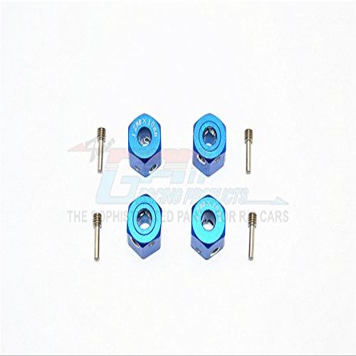 Aluminum Universal Hex Adapter 12mmx10mm - 4Pcs Set Blue