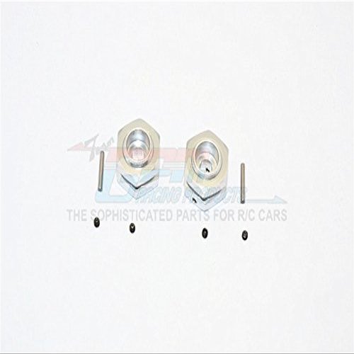Aluminum Wheel Hex Adapter - 12mm Convert To 17mm and 7mm Offset With 17mm Lock Nut Anti-Loose Design - 2Pcs Set Silver