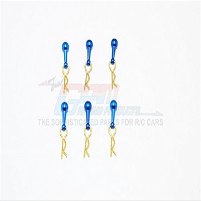 Body Clips + Aluminum Mount For 1/18 To 1/10 Models - 6Pcs Set Blue